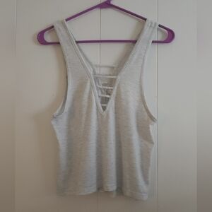 Aeropostale Heather Gray Ladder Back Tank Top